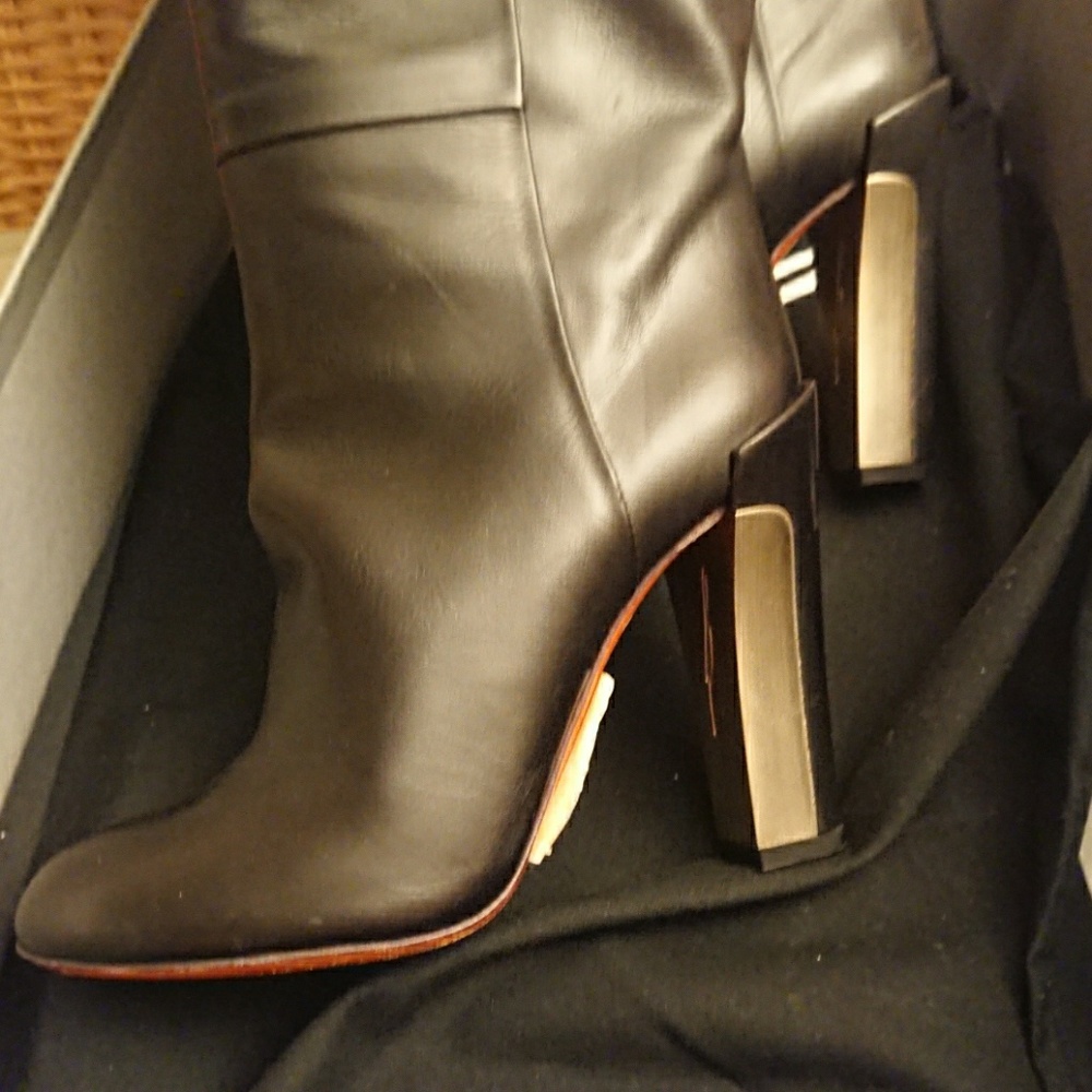 Brian Atwood black deco boots new